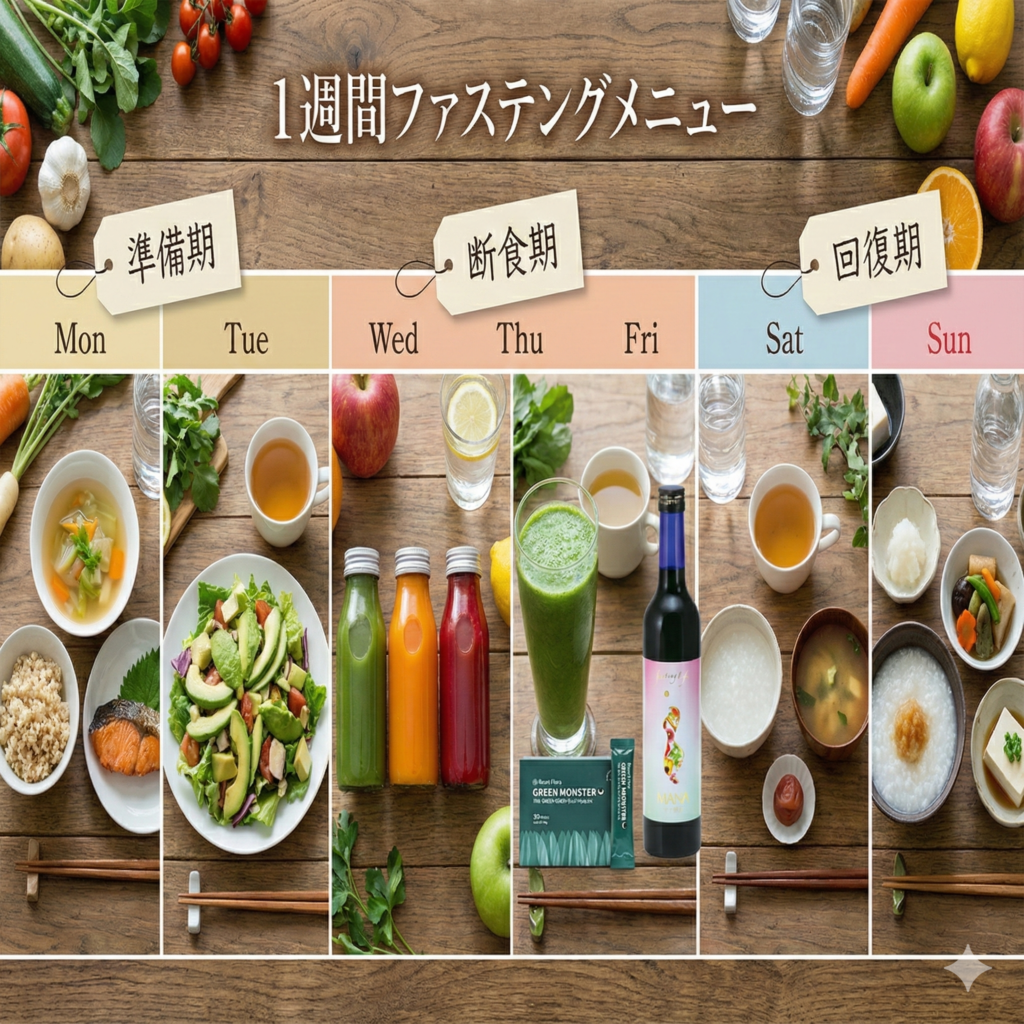 ファスティングのメニュー1週間
